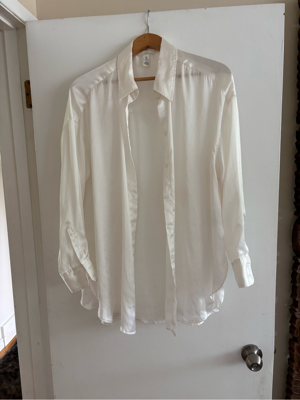 H&M Cream Button-Down Blouse